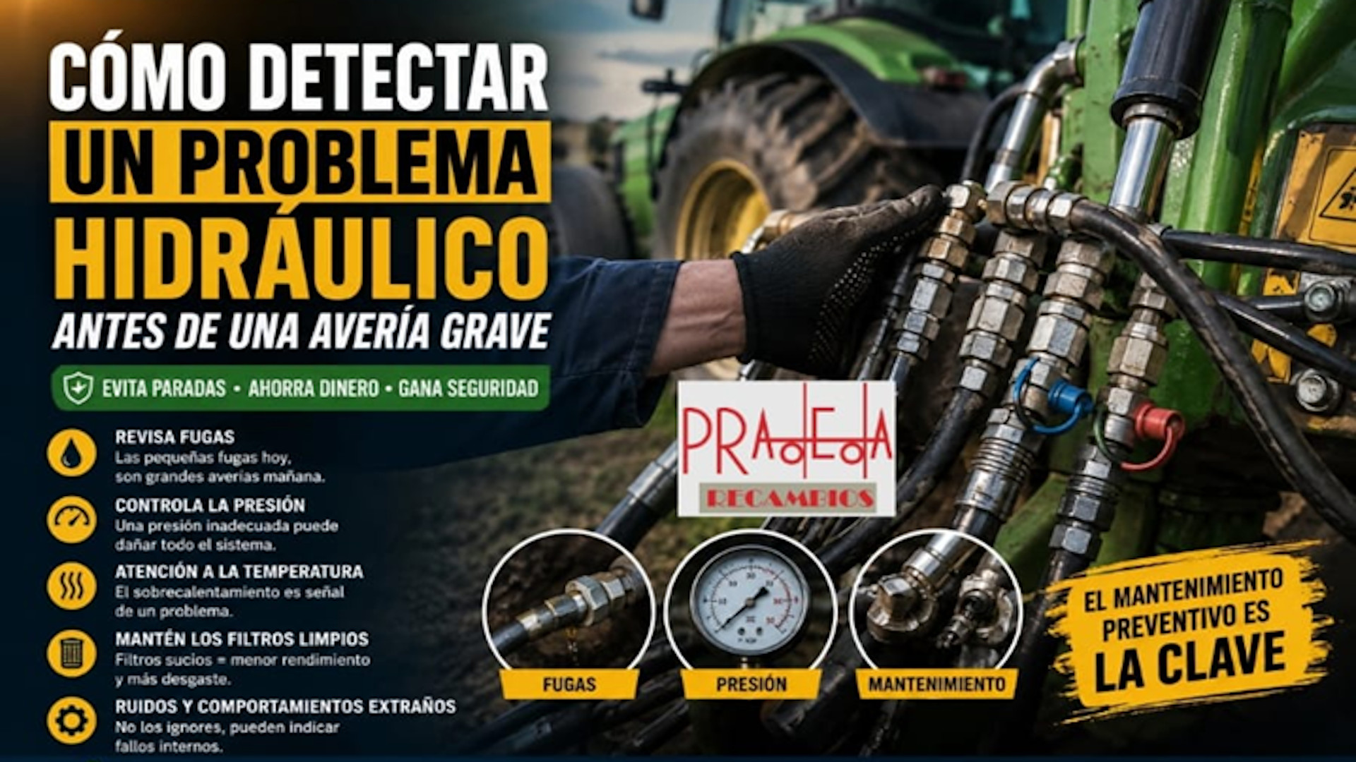 Cómo detectar un problema hidráulico antes de una avería grave en tu tractor o maquinaria agrícola