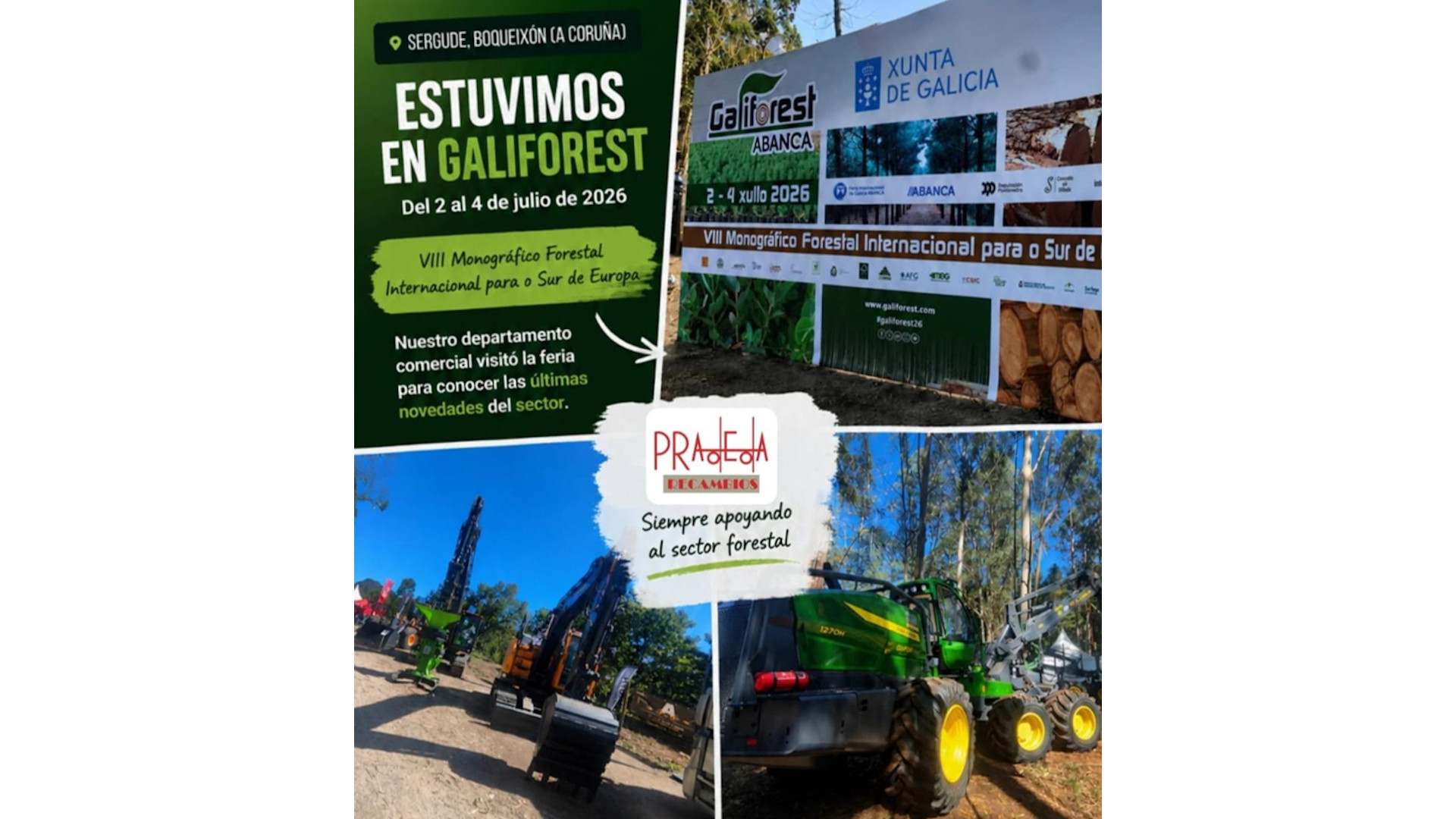 El departamento comercial de Recambios Pradeda visita Galiforest 2026 para conocer las últimas novedades del sector forestal