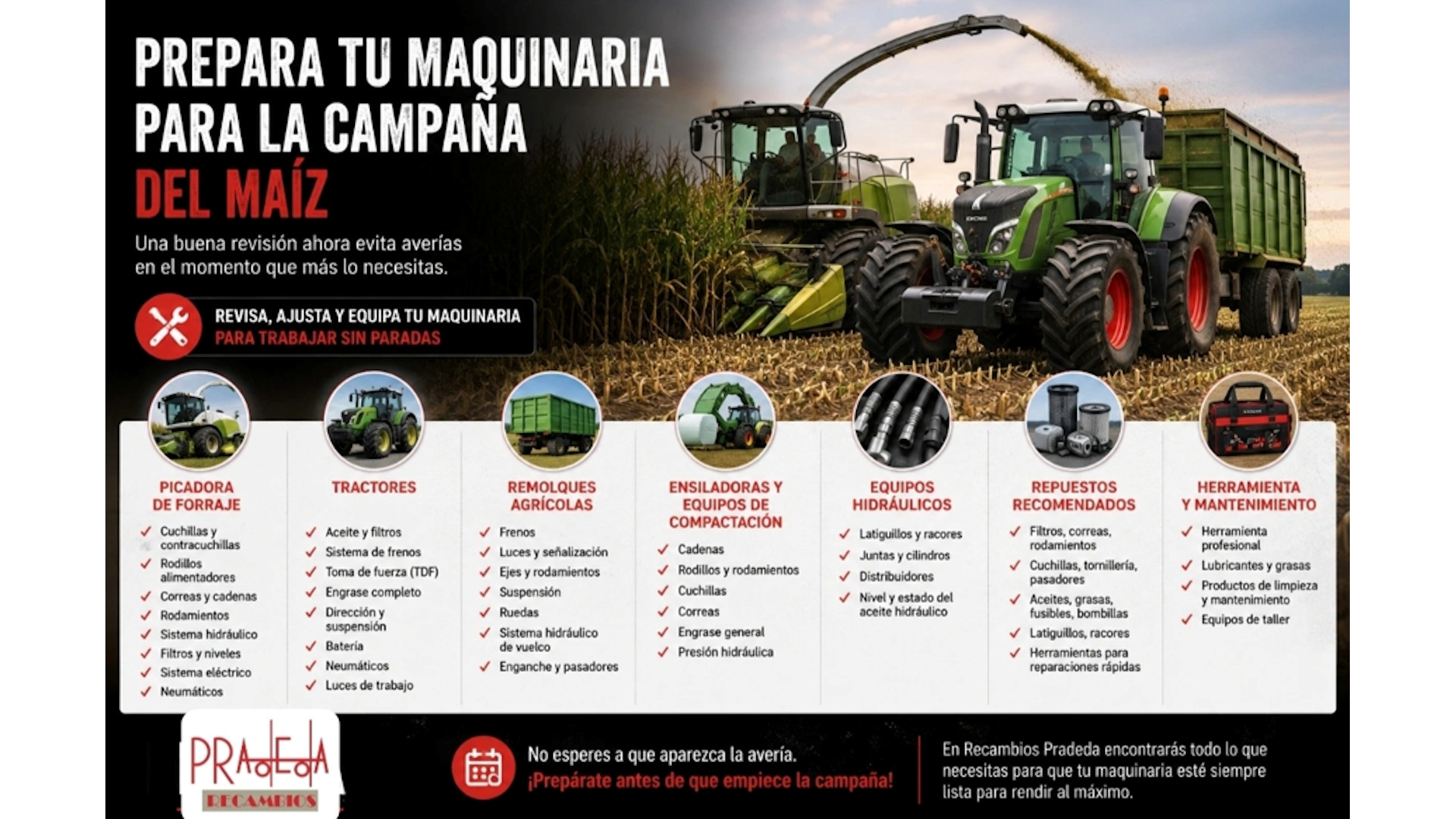 Preparación de la maquinaria para la campaña del maíz: revisa tu equipo antes de salir al campo